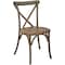 Flash Furniture Advantage Hand Scraped Dark Natural X-Back Chair, PK2 X-BACK-DNAT-2 - alternate 1